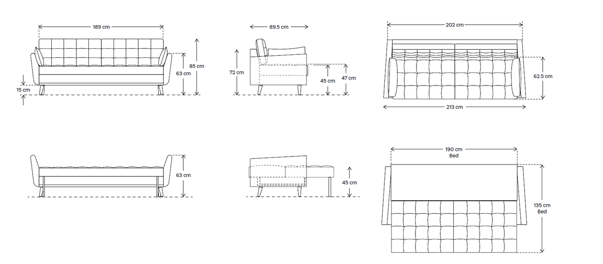 Model 10 Sofa Bed 3 Seater