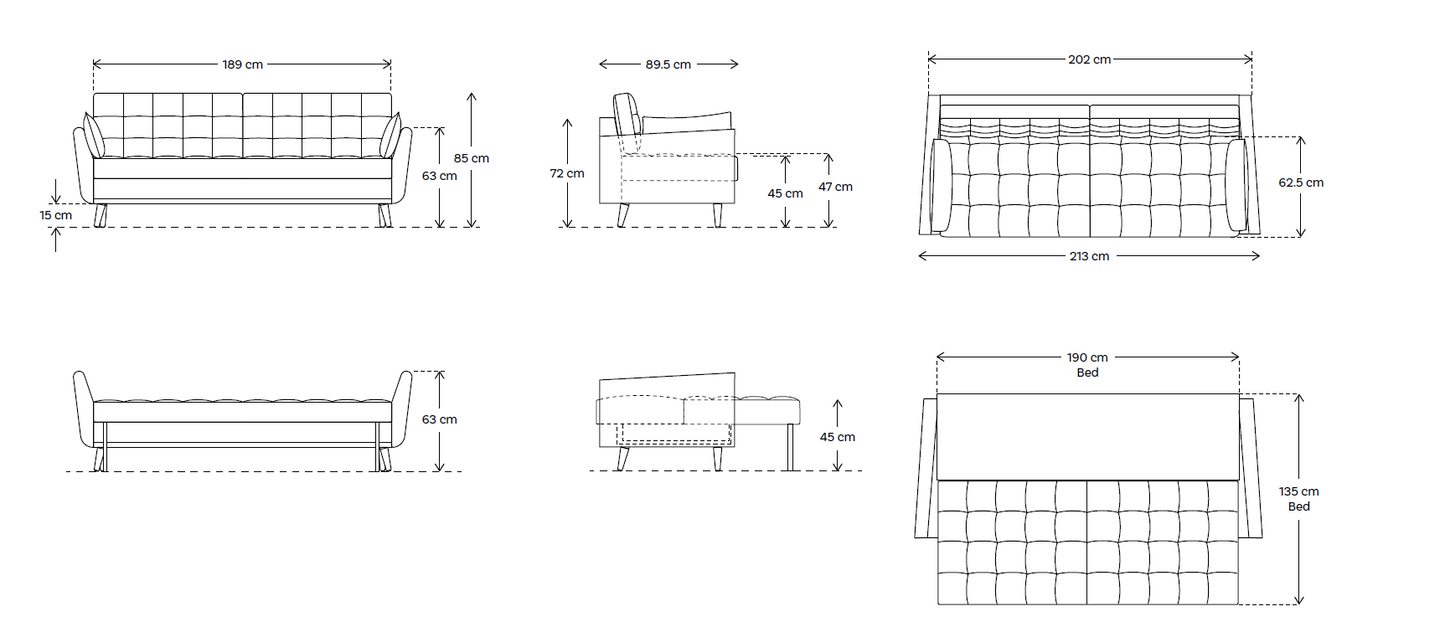 Model 10 Sofa Bed 3 Seater