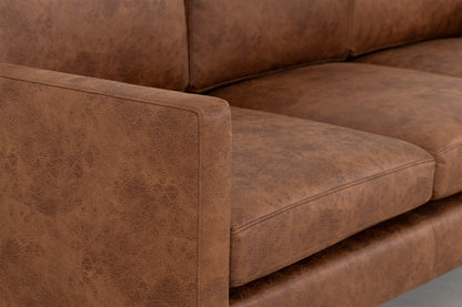 Model 01 3-Seater Sofa with Ottoman, Chestnut