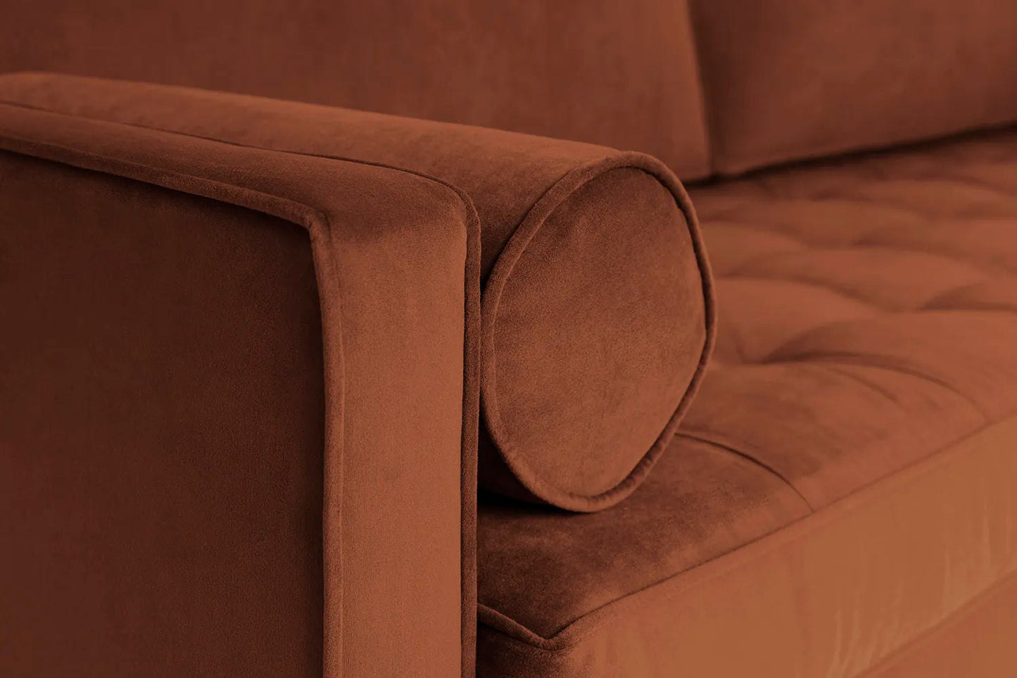 Model 02 2-Seater Sofa with Ottoman, Umber