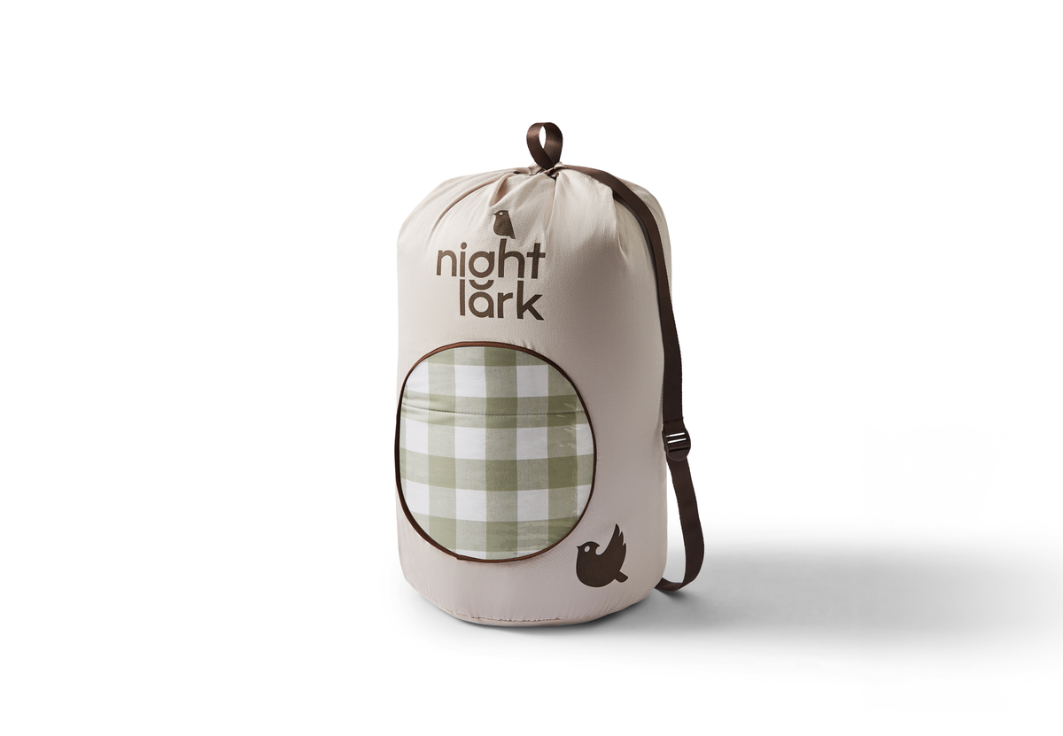 Night Lark Coverless Duvet Single, Olive Gingham