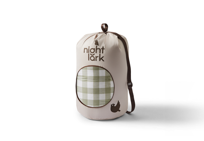 Night Lark Coverless Duvet Single, Olive Gingham