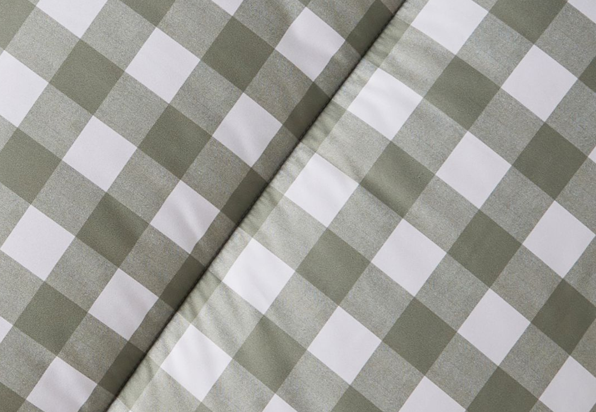 Night Lark Coverless Duvet King, Olive Gingham