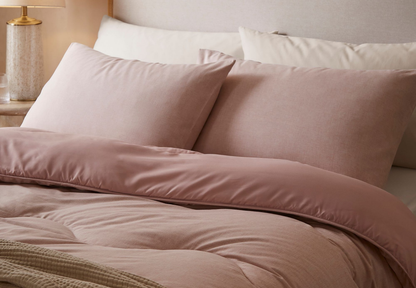 Night Lark Coverless Duvet King, Soft Weave Dusky Rose
