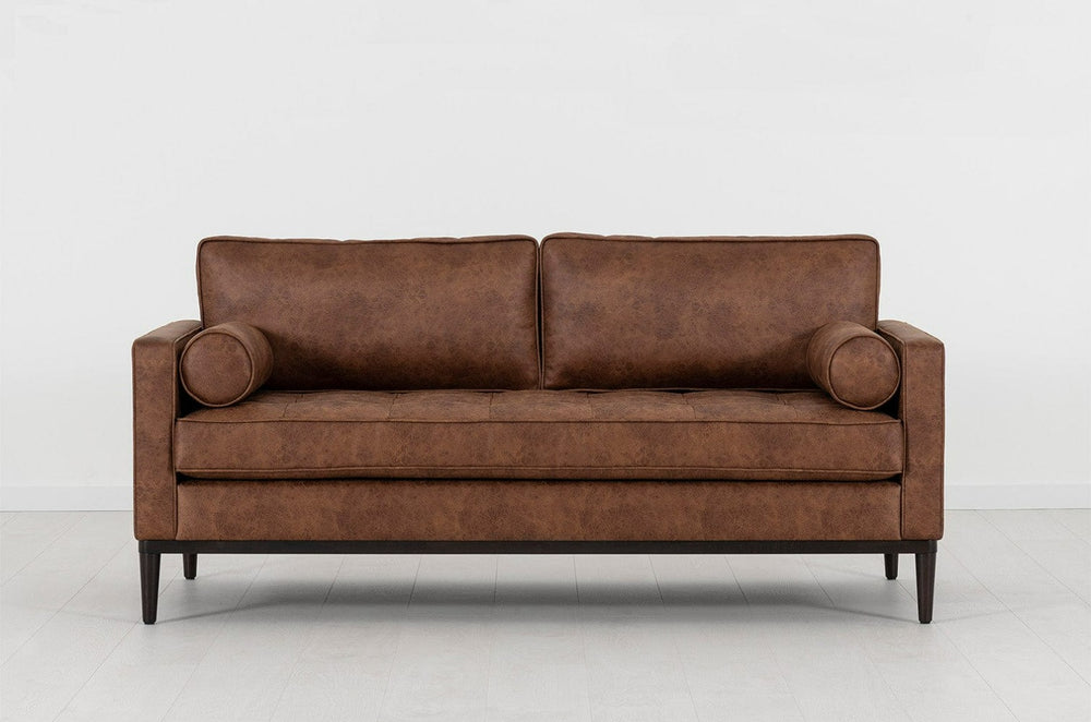 Chestnut image 1 - Model 02 2 seater in Faux Leather front view