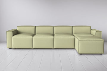Celery Image 1 - Model 03 4 Seater Right Chaise in Celery Front View