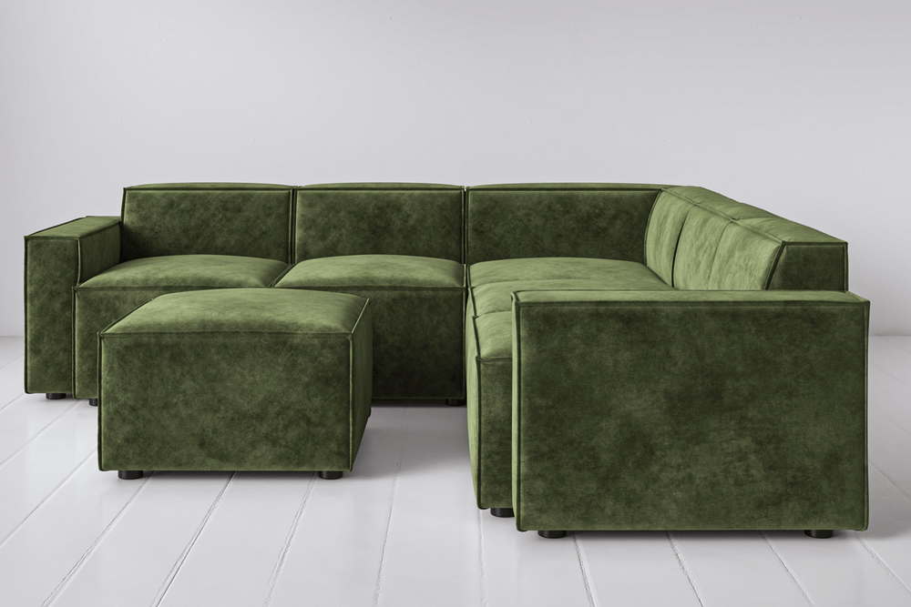 Conifer Image 1 - Model 03 Corner Sofa with Ottoman in Conifer Front View