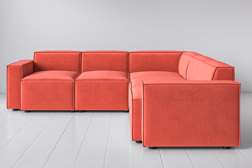 Coral Image 1 - Model 03 Corner Sofa in Coral Front View
