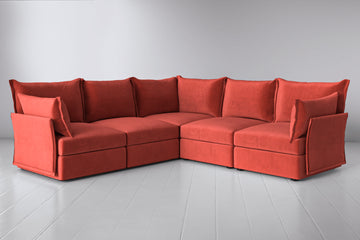 Coral Image 2 - Model 06 Corner Sofa in Coral Side Angle View.png