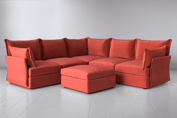 Coral Image 3 - Model 06 Corner Sofa in Coral Side Ottoman View.png