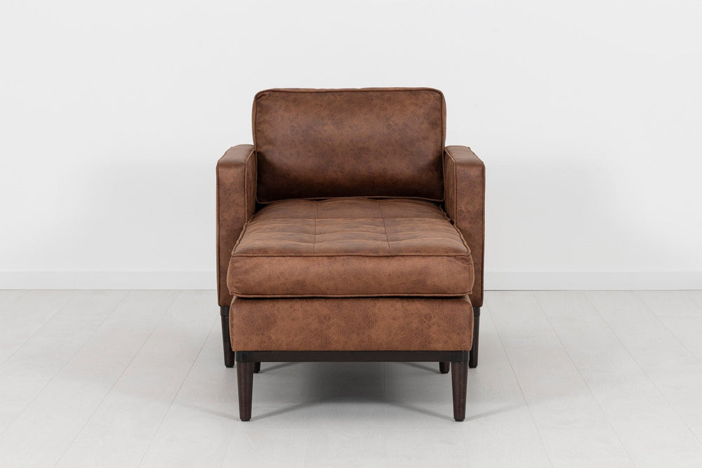 Chestnut image 1 - Model 02 Chaise Longue in Faux Leather Front View