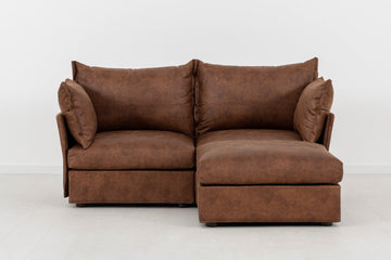 Chestnut Image 1 - Model 06 2 Seater Right Corner Sofa in Chestnut Front View