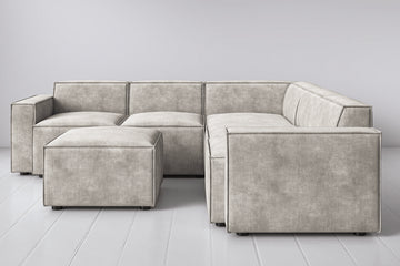 Fog Image 1 - Model 03 Corner Sofa with Ottoman in Fog Front View