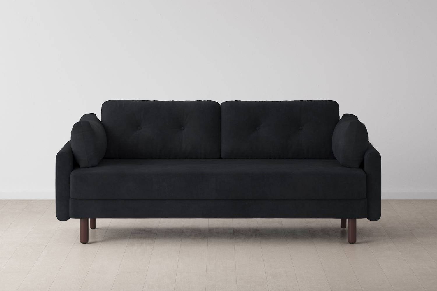 Suede on sale black couch