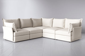 Ivory Image 2 - Model 06 Corner Sofa in Ivory Side Angle View.png