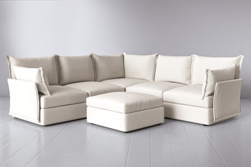 Ivory Image 3 - Model 06 Corner Sofa in Ivory Side Ottoman View.png