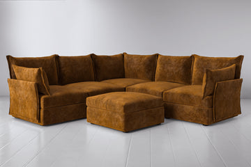 Ochre Image 3 - Model 06 Corner Sofa in Ochre Side Ottoman View.png