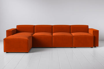 Paprika Image 1 - Model 03 4 Seater Left Chaise in Paprika Front View