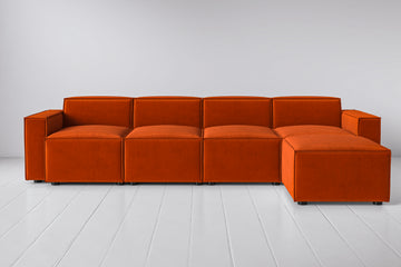 Paprika Image 1 - Model 03 4 Seater Right Chaise in Paprika Front View