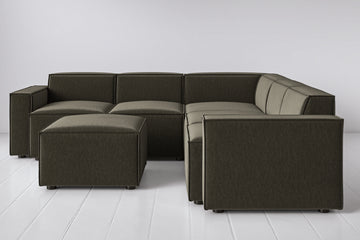 Spruce Image 1 - Model 03 Corner Sofa with Ottoman in Spruce Front View