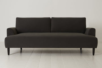 Charcoal Image 1 - Model 05 3 Seater in Charcoal Velvet - Front View