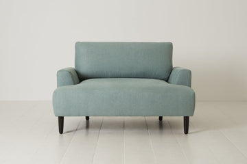Turquoise Image 1 - Model 05 Love Seat in Turquoise Linen - Front View