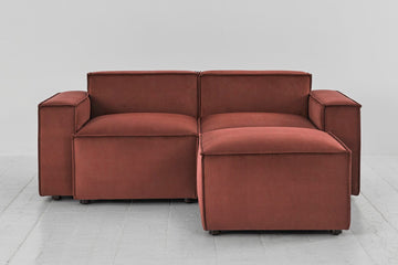 Brick image 1 - Model 03 2 Seater Right Chaise in Brick Velvet Front View