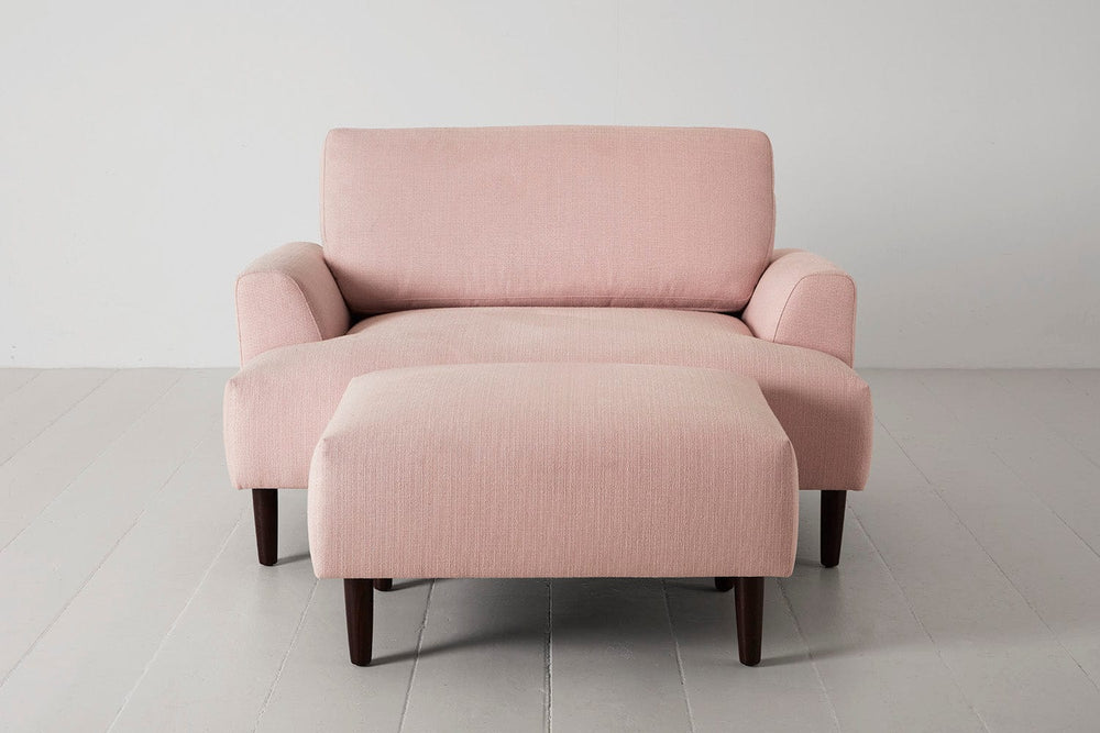 Blush image 1 - Model 05 Chaise Longue in Blush Linen Front View