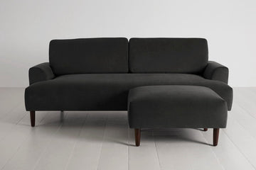 Charcoal Image 1 - Model 05 3 Seater Chaise in charcoal velvet