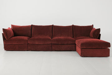 Burgundy Image 1 - Model 06 4 Seater Right Corner Sofa in Burgundy Front View