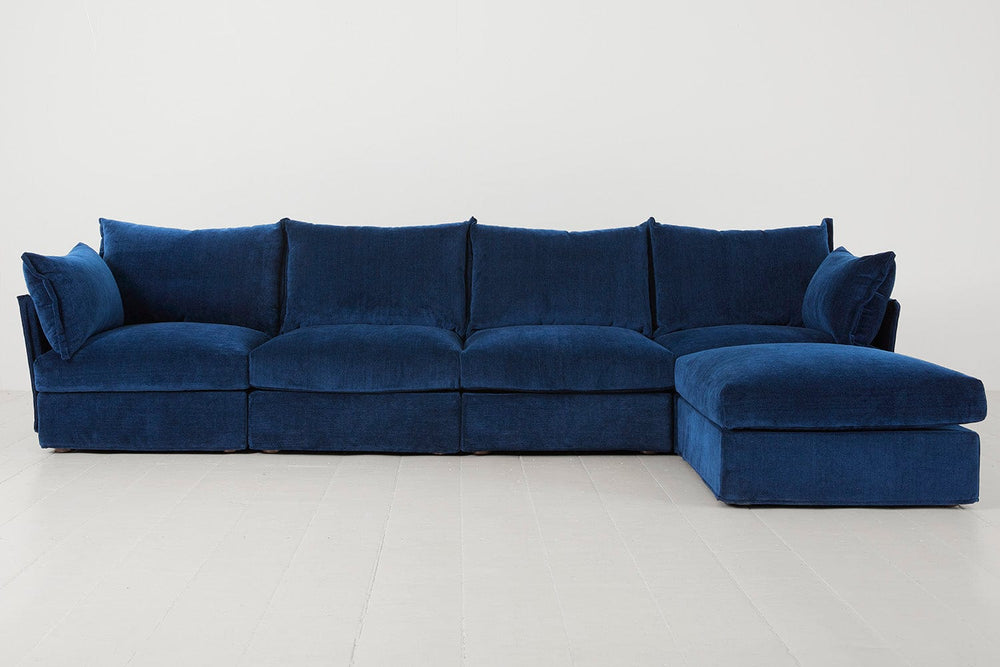 Navy Image 1 - Model 06 4 Seater Right Corner Sofa in Navy Front View