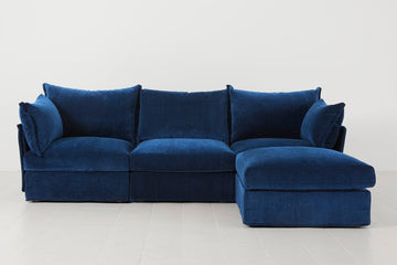 Navy Image 1 - Model 06 3 Seater Right Corner Sofa in Navy Front View