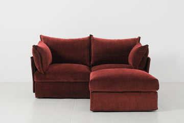 Burgundy Image 1 - Model 06 2 Seater Right Corner Sofa in Burgundy Front View