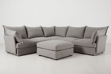 Shadow Image 1 - Model 06 Corner Sofa with Ottoman in Shadow Front View