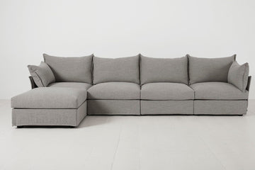 Shadow Image 1 - Model 06 4 Seater Left Corner Sofa in Shadow Front View