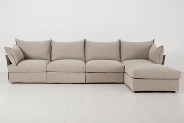 Pumice Image 1 - Model 06 4 Seater Right Corner Sofa in Pumice Front View