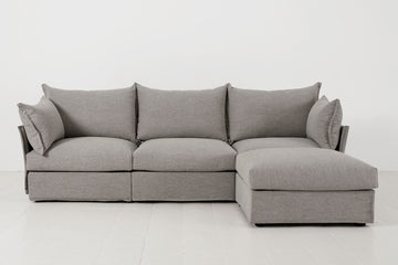 Shadow Image 1 - Model 06 3 Seater Right Corner Sofa in Shadow Front View