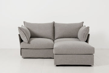Shadow Image 1 - Model 06 2 Seater Right Corner Sofa in Shadow Front View