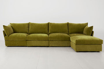 Moss Image 1 - Model 06 4 Seater Right Corner Sofa in Moss Front View
