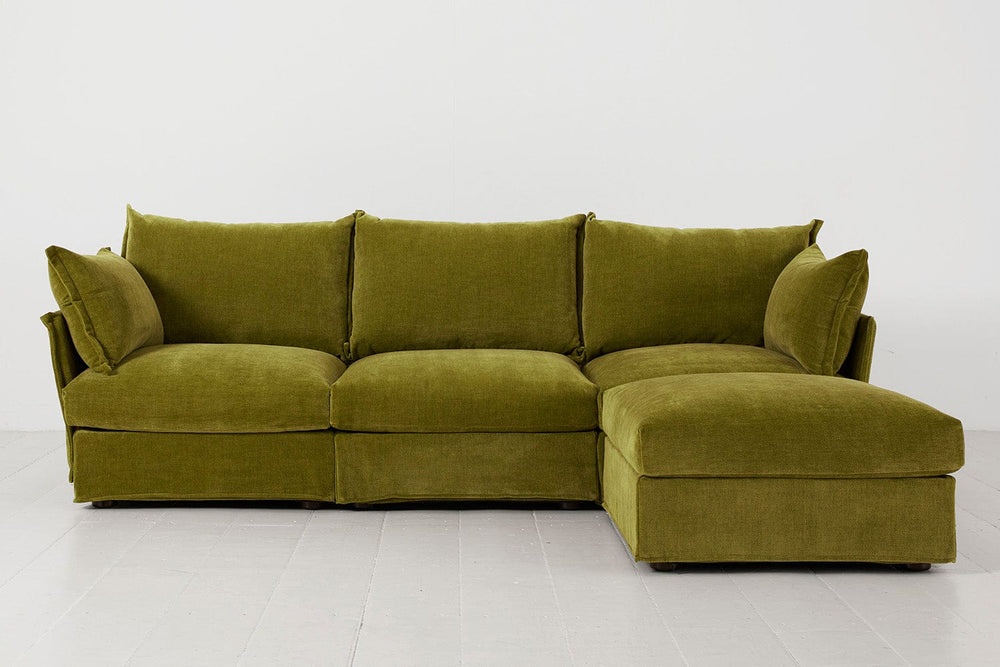 Moss Image 1 - Model 06 3 Seater Right Corner Sofa in Moss Front View