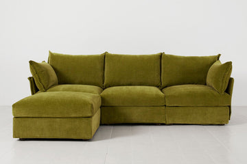 Moss Image 1 - Model 06 3 Seater Left Corner Sofa in Moss Front View