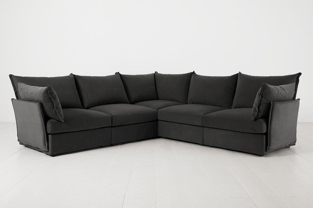 Charcoal Image 1 - Model 06 Corner Sofa in Charcoal Front View