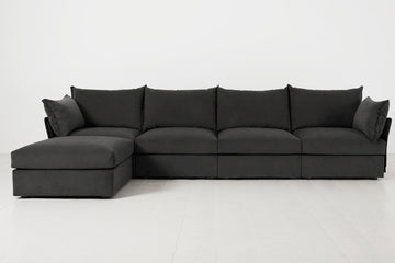 Charcoal Image 1 - Model 06 4 Seater Left Corner Sofa in Charcoal Front View