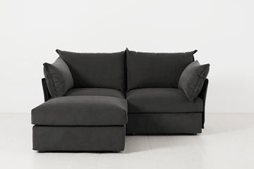 Charcoal Image 1 - Model 06 2 Seater Left Corner Sofa in Charcoal Front View
