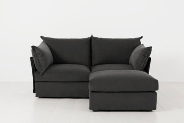 Charcoal Image 1 - Model 06 2 Seater Right Corner Sofa in Charcoal Front View