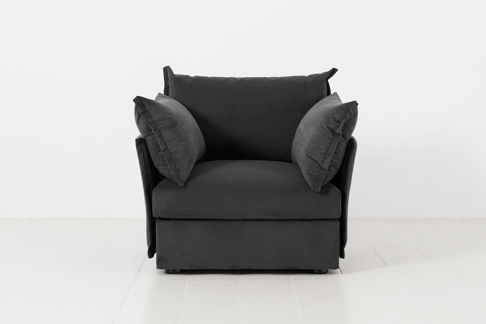 Charcoal Image 1 - Model 06 Armchair in Charcoal Front View