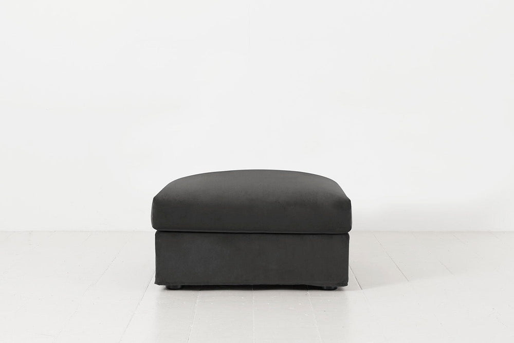 Charcoal Image 1  - Model 06 Ottoman in Charcoal Front View